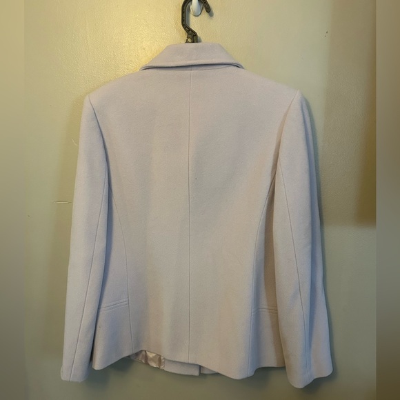Casual Corner jacket - light purple button front wool blend satin lined pockets - Picture 5 of 9
